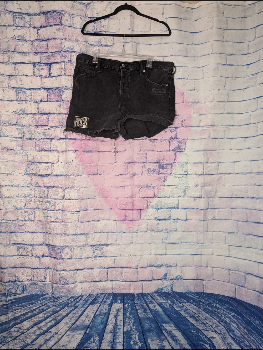Old Navy Black Distressed Denim Cutoff Shorts
